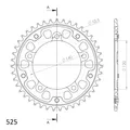 Produktbild: Kettenrad Supersprox Stealth 525 LK 140,0mm Ø 120mm 42Z 5-Loch Aluminium Stahl
