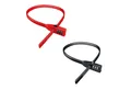 Produktbild: BASI Kabelbinder Sicherheitsband, Kabelbinderschloss (Packung) mit Stahlkern, ultraleicht & flexibel, Kabelschloss, Rot & Schwarz