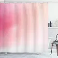 Produktbild: ABAKUHAUS Rosa Duschvorhang, Verschwommene Farben Fantasy, Stoffliches Gewebe Badezimmerdekorationsset mit Haken, 175 x 200 cm, Pfirsich Weiß Rosa