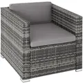 Produktbild: tectake Rattansessel, Grau, Kunststoff, 70x65x69 cm, Gartenmöbel, Gartenstühle, Gartenstühle