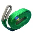 Produktbild: Schwerlast Hebegurt WLL 2T (Bruchlast 14T) – 3m Offroad Bergegurt & Abschleppgurt nach EN 1492-1 – Robustes Abschleppseil für Bergung & Offroad – Grün - Gurt
