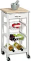 Produktbild: KESPER Küchenwagen Servierwagen weiß,, 36x36x77 cm, mit 2 Körben, Schublade, Flaschenregal & Rollen, Modell 2581413