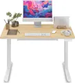 Produktbild: SENSE7 NEWAI Höhenverstellbarer Schreibtisch Elektrisch 120x60 cm Weiß Bambus Stehpult mit Schublade Memory Ergonomisch Home-Office Computertisch