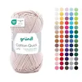 Produktbild: Gründl Wolle Cotton Quick uni - dünne Wolle zum Häkeln - Strickgarn - Häkelgarn - Glänzend und hautfreundlich - 100% Baumwolle - 1 Knäuel 50 g / 125 m - Nadelstärke 3-4 - Sand