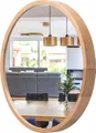 Produktbild: STOLARNIA PIKA Spiegel Rund Holz Eiche - Wandspiegel mit Holzrahmen (47 cm) - Runder Badspiegel für Badezimmer, Flur, Wohnzimmer, Schlafzimmer - 50cm