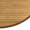 Produktbild: Homestyle4u 363, Bambusteppich rund 200 cm Bambusmatte Bad Teppich rutschfest braun mit Bordüre