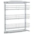 Produktbild: vidaXL Küchen Drahtkorb 3-stufig Ausziehbar Schrankauszug Küchenauszug Unterschrankauszug Küchenunterschrank für Unterschränke Silbern 47x15x56cm