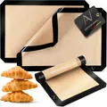 Produktbild: Backmatte aus Silikon 3er Set Wiederverwendbare Backfolie Silikonmatte Antiha...