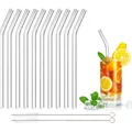 Produktbild: 10 Stück Glasstrohhalme Glas Wiederverwendbar Trinkhalme Qualität Trinkhalme ...
