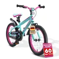 Produktbild: BIKESTAR Kinderfahrrad 18 Zoll für Mädchen und Jungen ab 5 Jahre | Kinderrad Urban Jungle | Fahrrad für Kinder Türkis & Berry | Risikofrei Testen