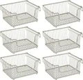 Produktbild: mDesign Aufbewahrungssystem mDesign Ablagebox Aufbewahrung Drahtkorb Organizer 6er Set Metall Si