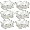 Produktbild: mDesign Ablagebox Aufbewahrung Drahtkorb Organizer 6er Set Metall Silbermatt