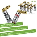 Produktbild: Bananenstecker 8er-Set, 90° gewinkelter Stecker für Lautsprecherkabel bis 6mm²