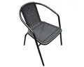 Produktbild: Stapelstuhl Ibiza Gartenstuhl Bistrostuhl Armlehnstuhl Schwarz