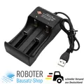 Produktbild: Universal USB Ladegerät 2 Slot 3,7V  für Akkus Li-Ion 18650 26650 14500 17670
