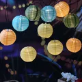 Produktbild: LED Solar Lichterkette Lampion 10 bunte Lampions Garten Balkon Terrasse L: 4,5m