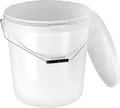Produktbild: BenBow Eimer mit Deckel 30L x20 Weiß - lebensmittelecht, stabil, luftdicht, auslaufsicher, geruchsneutral - Plastikeimer mit Henkel - leer