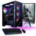 Produktbild: Gaming PC Komplett-Set AMD Ryzen 7 5700G 8x 4.6 Ghz - Radeon Grafik - 500GB SSD - 32GB - Windows 11 - W-LAN - 27
