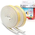 Produktbild: Sanojtape Dichtungsband, D-Profil Weiß, 16 Meter Selbstklebende EPDM-Gummidichtung Ideal Dämmung Isolierung Fenstern Türen