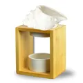 Produktbild: Duftbrenner Shell - Schmelzender Duftwachsbrenner - Diffusor für ätherische Öle und Raumdüfte - Aromatherapie-Kerzenhalter aus Holz und Keramik, dekorativ - Höhe: 12 cm - Zen'Arôme