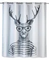 Produktbild: WENKO Dusch Vorhang MR. DEER 180x200 cm Badewannen Anti Schimmel Ringe waschbar