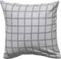 Produktbild: Erwin Müller Flanell Kuschel-Kissenbezug, Kissenhülle Karo grau Größe 40x40 cm - für kalte Nächte, flauschig weich, temperaturausgleichend, mit Reißverschluss