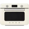 Produktbild: Smeg Minibackofen 50 ́s Style, Creme, Metall, 50x40x51 cm, Timer, akustisches Signal Ein-/Aus, Display, elektronischer Innenbeleuchtung, elektronische Temperaturregelung, Wassertank abnehmbar, Küchengeräte, Sonstige Küchengeräte