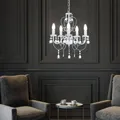 Produktbild: Pendelleuchte Kronleuchter Hängelampe 5-Flammig E14 Design Kristalle klar weiß