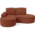 Produktbild: BETTSO FLOW Ecksofa mit abgerundeten Seiten mit Kissen rot in Curio Stoff Links - Rot
