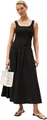Produktbild: Tommy Hilfiger Damen Kleid Rib Midi Mix Fit & Flare, Schwarz (Black), L