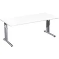 Produktbild: geramöbel Flex höhenverstellbarer Schreibtisch weiß rechteckig, C-Fuß-Gestell silber 180,0 x 80,0 cm