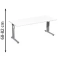 Produktbild: Geramöbel Schreibtisch Flex S-617146-WS, weiß, höhenverstellbar, 180 x 68-82 x 80cm
