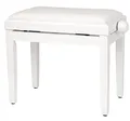 Produktbild: Classic Cantabile Pianobank Weiß-Hochglanz - Höhenverstellbar von 47-56cm - Klavierhocker mit Spindelmechanik - Klavierbank Sitzfläche 55 x 32cm - Weißer Klavierstuhl mit Velourbezug, stabil