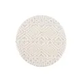 Produktbild: carpet city Teppich Wohnzimmer Hochflor Creme - 200 cm Rund - Rauten Hochtief-Muster, 3D-Effekt - Bettvorleger Schlafzimmer Teppiche Boho, Skandi