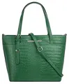 Produktbild: Cluty Handtasche Echt Leder Damen 021364 Made in Italy, Smartphonefach, Damenhandtasche in Kroko-Optik, Umhängetasche mit Reißverschluss, Ledertasche mit Henkel
