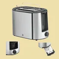 Produktbild: WMF Bueno Pro Toaster - Edelstahl/schwarz - Cromargan matt (Edelstahl)