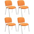 Produktbild: CLP 4er Set Stühle Ken Chrom Stoff I Gepolsterte Sitzfläche