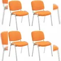 Produktbild: CLP 4er Set Stühle Ken Chrom Stoff orange
