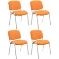 Produktbild: CLP 4er Set Stühle Ken Chrom Stoff I Gepolsterte Sitzfläche