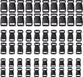 Produktbild: Bujingyun Kunststoff-Schnallen für Paracord-Armbänder, 60 Stück, schwarz, 1,27 cm und 1,9 cm (60 Stück)