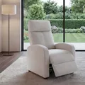 Produktbild: Fernsehsessel HWC-F76, Relaxsessel Sessel Liegesessel, Liegefunktion verstellbar Stoff/Textil creme