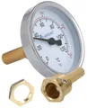 Produktbild: Lantelme Grillthermometer 120 Grad Räucher Thermometer für Smoker Räucherofen Räuchertonne, 1 Stück Thermometer mit Messinghülse, Edelstahl 6,5cm Anzeige, Gewindeanschluß 1/2 Zoll