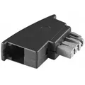 Produktbild: Anschluss Adapter Telefon TAE Adapter Stecker N auf RJ11 RJ44 Kupplung schwarz