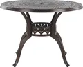 Produktbild: BELIANI Gartentisch Dunkelbraun Aluminium Runde Form Retro-Optik Bistro Gartenmöbel