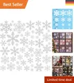 Produktbild: Winterliche Fensterdeko - 156 statisch haftende Schneeflocken Aufkleber für Glas