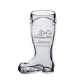Produktbild: LUXENTU Bierstiefel mit Gravur, Bierglas mit 0,5 Liter Füllstrich, Personalisiertes Glas mit Name & Kneipen-Motiv, Geschenk zum Vatertag/Geburtstag, Spülmaschinengeeignet, Fußball & Schuhe