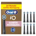 Produktbild: Oral-B iO Sanfte Reinigung Aufsteckbürsten — ORIGINAL Zahnbürstenaufsatz für Elektrische Oral-B iO Zahnbürsten — Ersatzbürsten, Bürstenköpfe für empfindliches Zahnfleisch & Zähne — Schwarz, 8 Stück