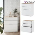 Produktbild: Kommode Betti 80 x 90 cm in Weiß Sonoma, 3 Schubfächer, Schlafzimmer Vicco