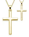 Produktbild: Amoonìc Kreuz Kette Mädchen Gold (Silber 925 vergoldet) | Kreuz-Anhänger Halskette | Kinder-Schmuck Erst-Kommunion Tauf-Geschenk Konfirmation Firmung Geburt Taufe | Goldkette Kreuzkette Taufkette