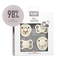 Produktbild: BIBS Schnuller 4er-Pack, Try it starter pack, BPA-frei, Kirschform, Symmetrische und Kiefergerechte Sauger. Naturkautschuk/Latex, Hergestellt in Dänemark. 0+ Monate (4er pack), Ivory